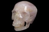 Realistic Rose Quartz Crystal Skull - Brazil #382039-1